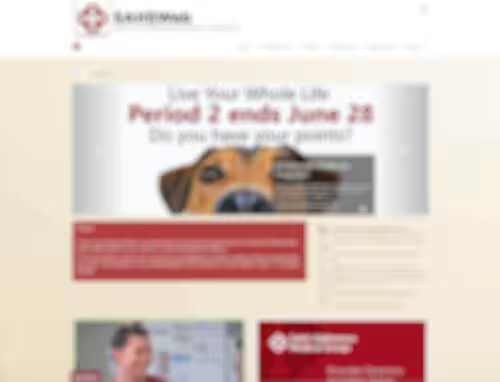 A blurred screenshot of the Saint Alphonsus intranet landing page